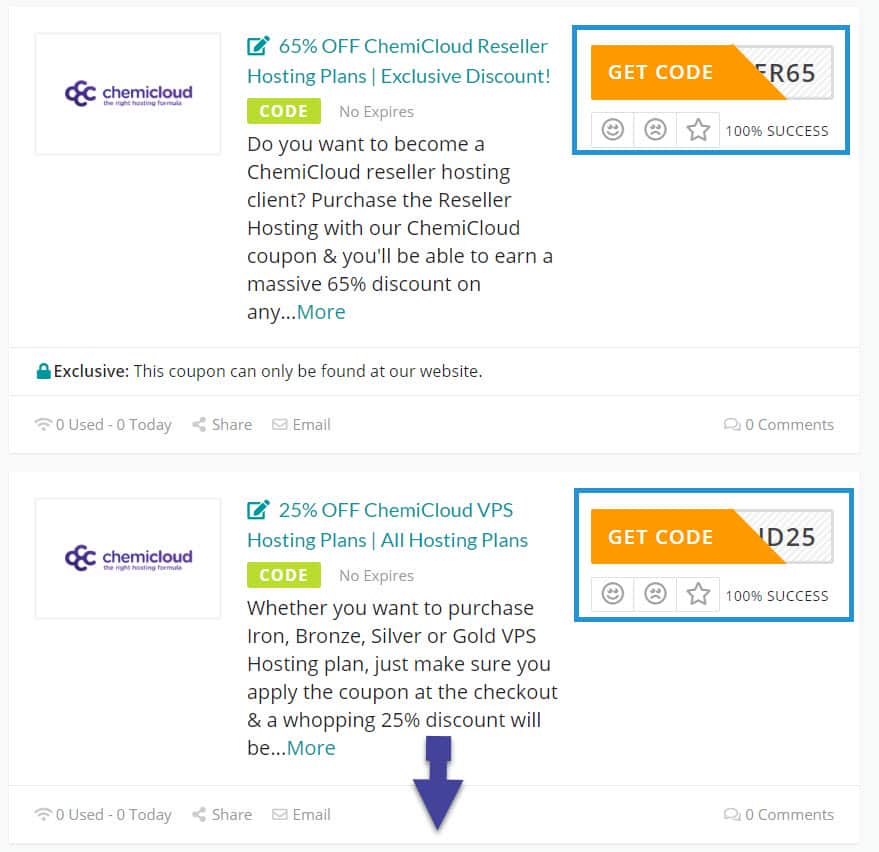 ChemiCloud Coupons List