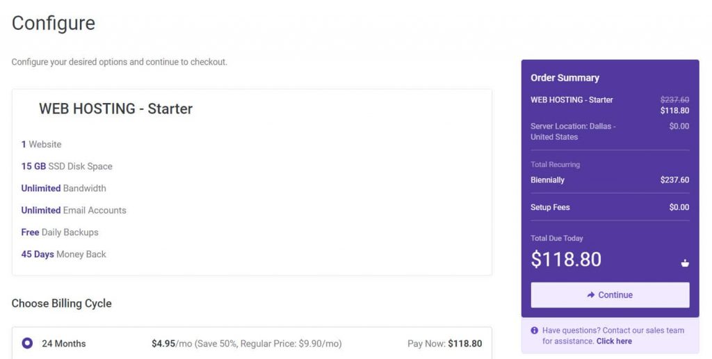 Review & Configure Cart