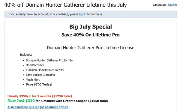 Domain Hunter Gatherer Discount
