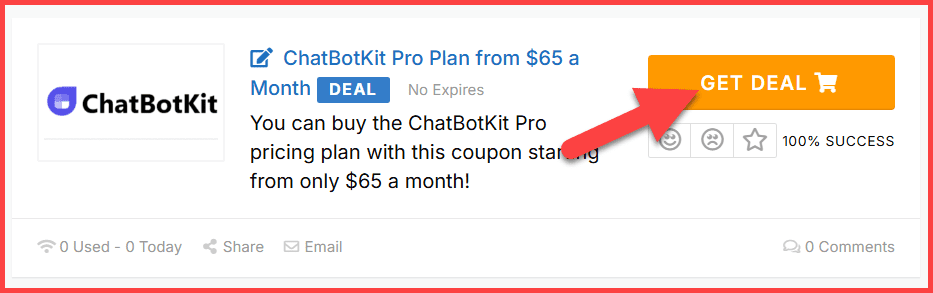 ChatBotKit Coupons