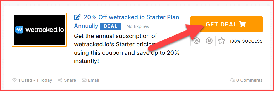 wetracked.io Coupons
