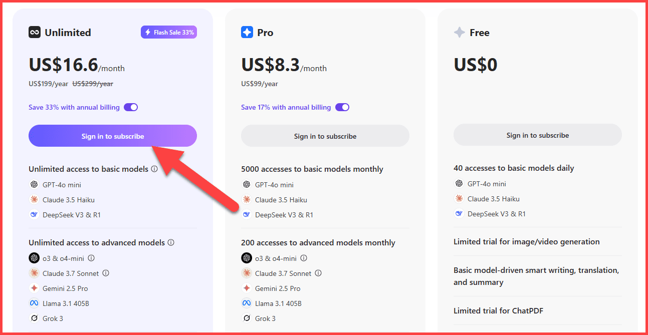 Monica Pricing