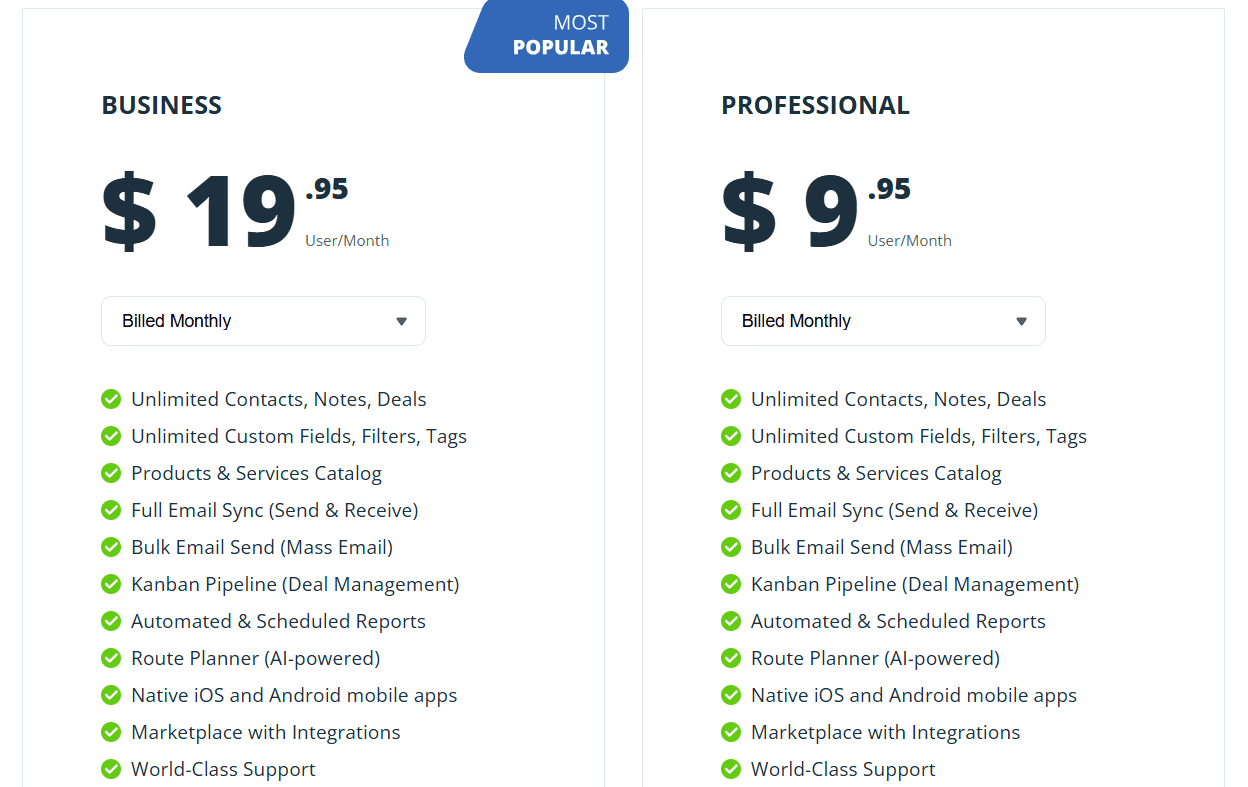 OnePageCRM Pricing