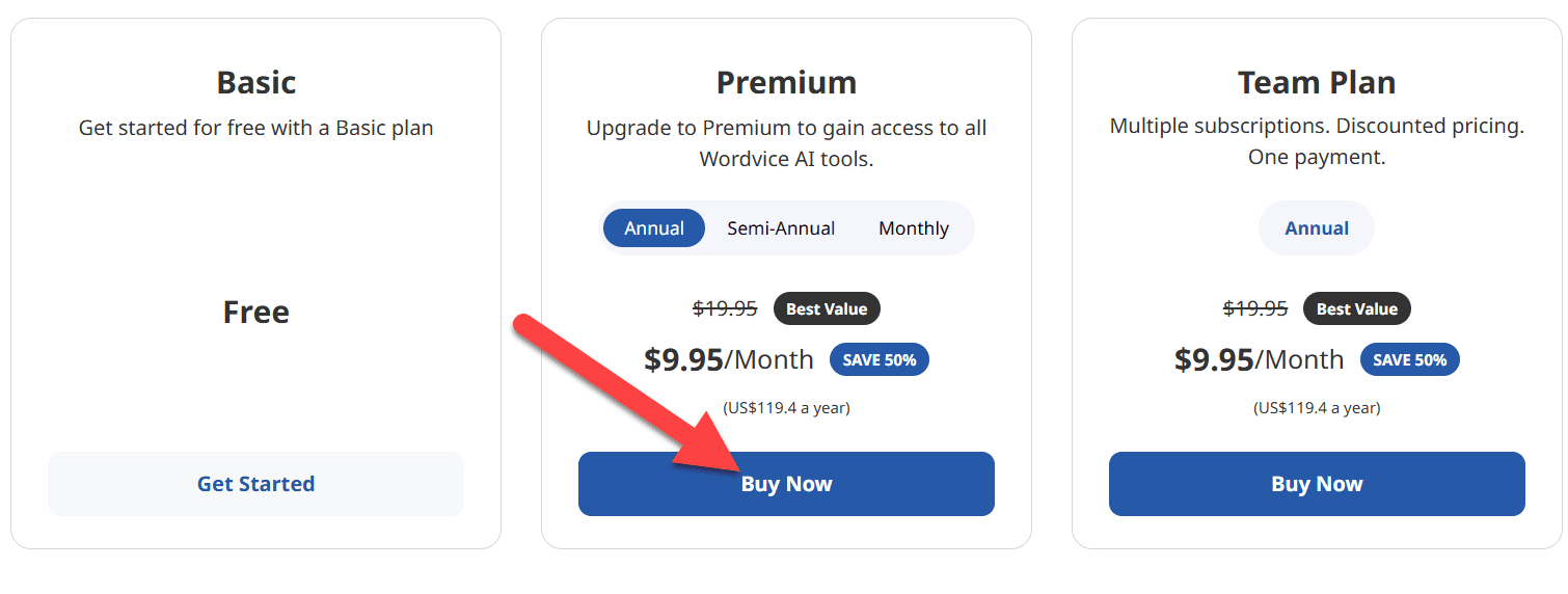 Wordvice Pricing