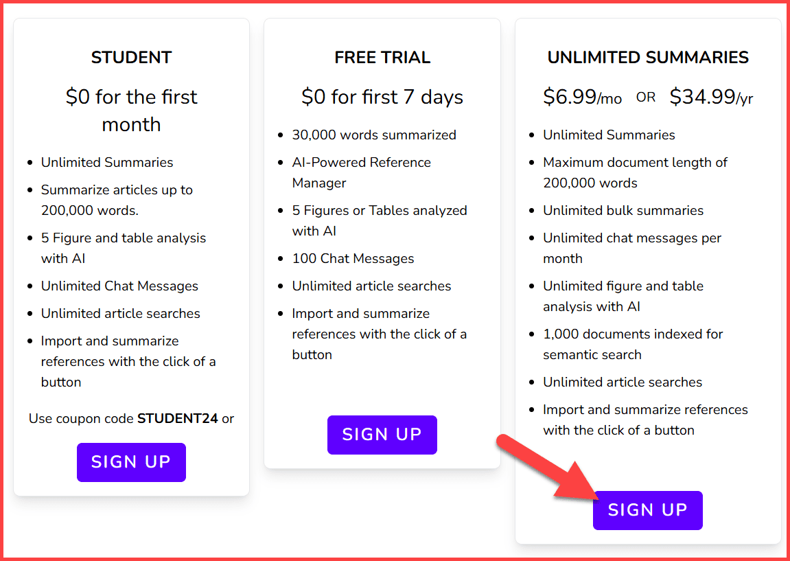 SciSummary Pricing